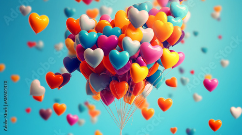 Colorful Heart Shape Balloons. Embracing Joy and Celebration