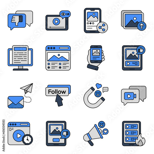 Set of Social Community Flat Icons

