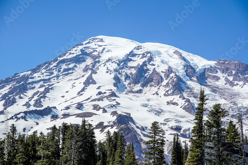 Mount Rainier Mountain in Washington, United States. National Park.