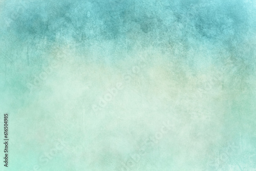 Blank pastel blue green background texture for displays and presentations or other projects, old distressed grunge textured design on border with blank white center © Arlenta Apostrophe
