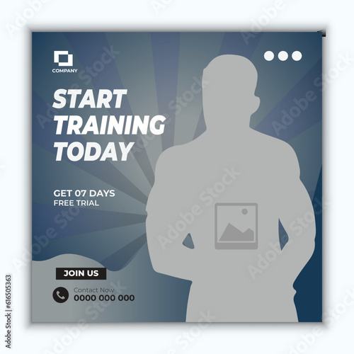 Start training Today Gym post with image