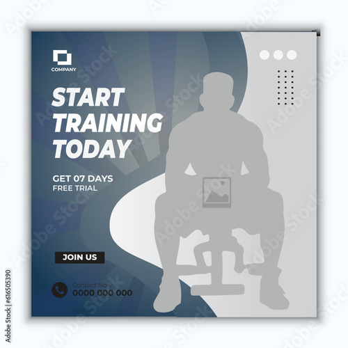 Start training Today Gym post with image
