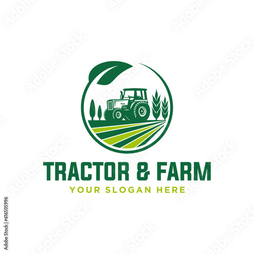 vector logo design for agriculture, agronomy, wheat farm, rural country farming field