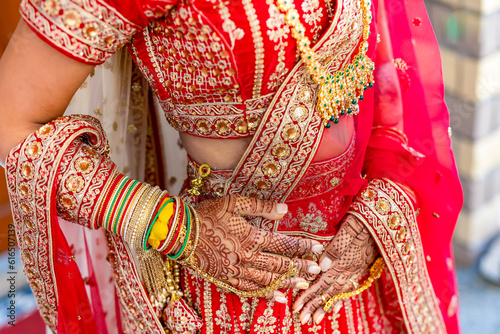 Indian Hindu bride's wedding henna mehendi mehndi hands close up