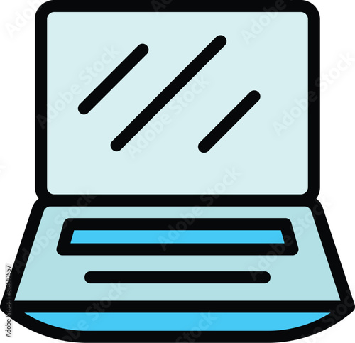 Maintenance laptop icon. Outline Maintenance laptop vector icon for web design isolated on white background color flat