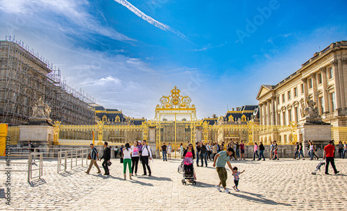 Versailles, France-May 2014,Palace of Versailles  France. Versailles Chateau exterior in a sunny day photo