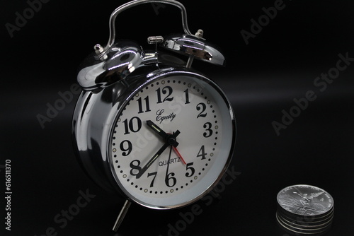Digital Clock on Black Background for Time Management