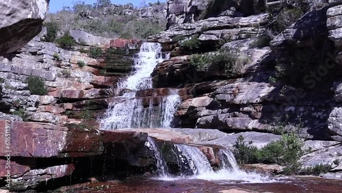 cachoeira na parte alta do tabuleiro na cidade de Conceição do Mato Dentro, Estado de Minas Gerais, Brasil photo