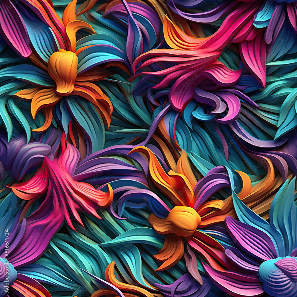 Colorful abstract 3d seamless repeat futuristic pattern Colorful abstract 3d seamless repeat futuristic pattern