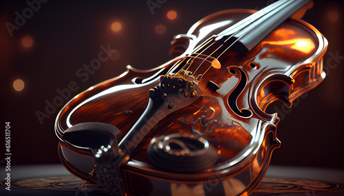 A violin in a symphony orchestra Ai generated image