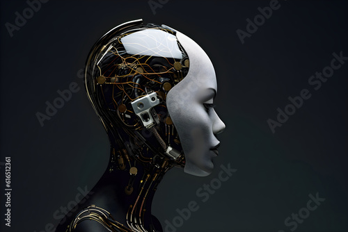 Artificial intelligence character, minimalistic, generative ai.