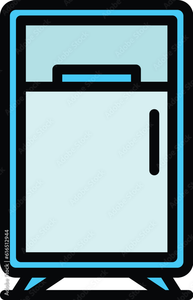 Maintenance refrigerator icon. Outline Maintenance refrigerator vector icon for web design isolated on white background color flat Maintenance refrigerator icon. Outline Maintenance refrigerator vector icon for web design isolated on white background color flat