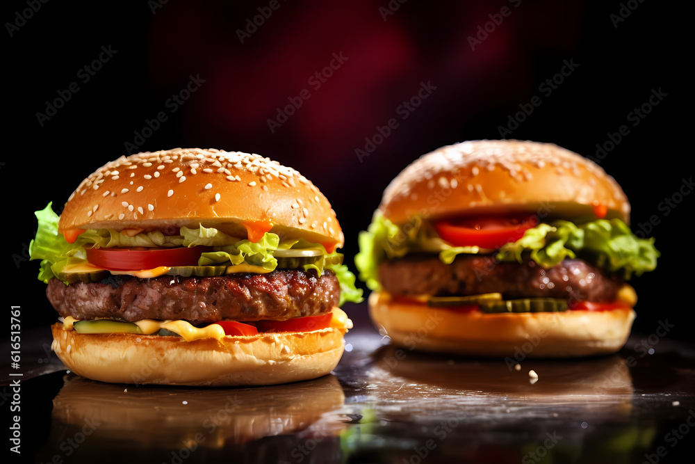 Two hamburgers 