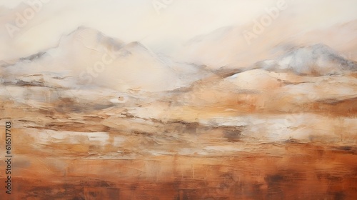 A textural abstract acrylic artwork inspired by the rugged beauty of a desert landscape, with layers of earthy tones and tactile details (Generative AI)