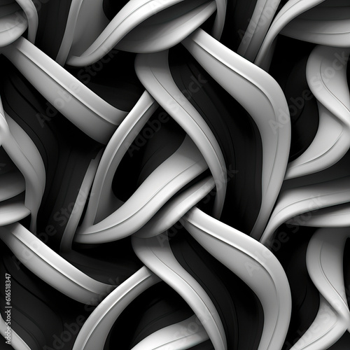 Monochrome abstract 3d seamless repeat futuristic pattern 