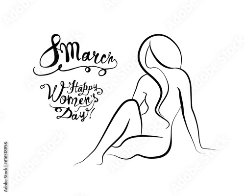 8 march. Happy woman day card