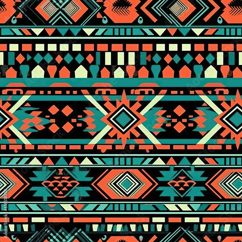 Aztec geometric ethnic seamless repeat pattern