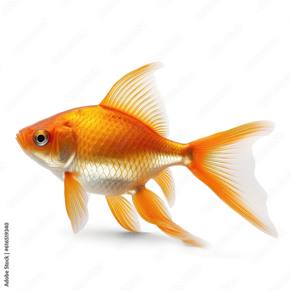 goldfish isolated on white