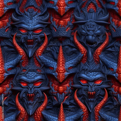 Hellish demonic seamless repeat pattern © Roman