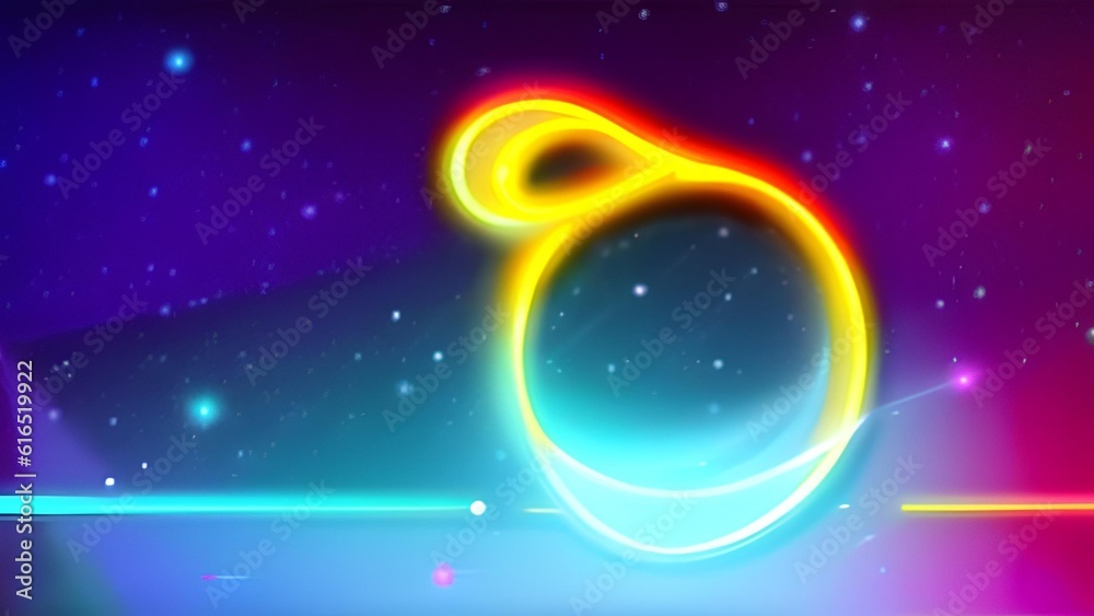 Obraz premium abstract object in front of colorful galaxy stars