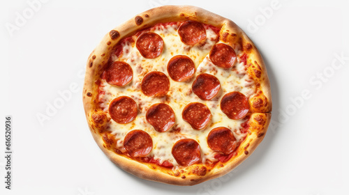 pizza on a white background HD 8K wallpaper Stock Photographic Image