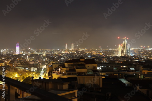 Fireworks in San Juan in Barcelona at night