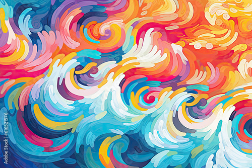 Abstract multicolored background with lines and waves  beautiful wallpaper  AI Generated