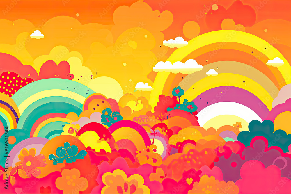 Abstract multicolored background with flowers, beautiful wallpaper, AI Generated Abstract multicolored background with flowers, beautiful wallpaper, AI Generated