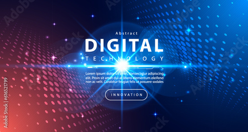 Abstract digital technology futuristic circuit blue orange background, Cyber science tech, Innovation communication future, Ai big data, internet network connection, Cloud hi-tech illustration vector