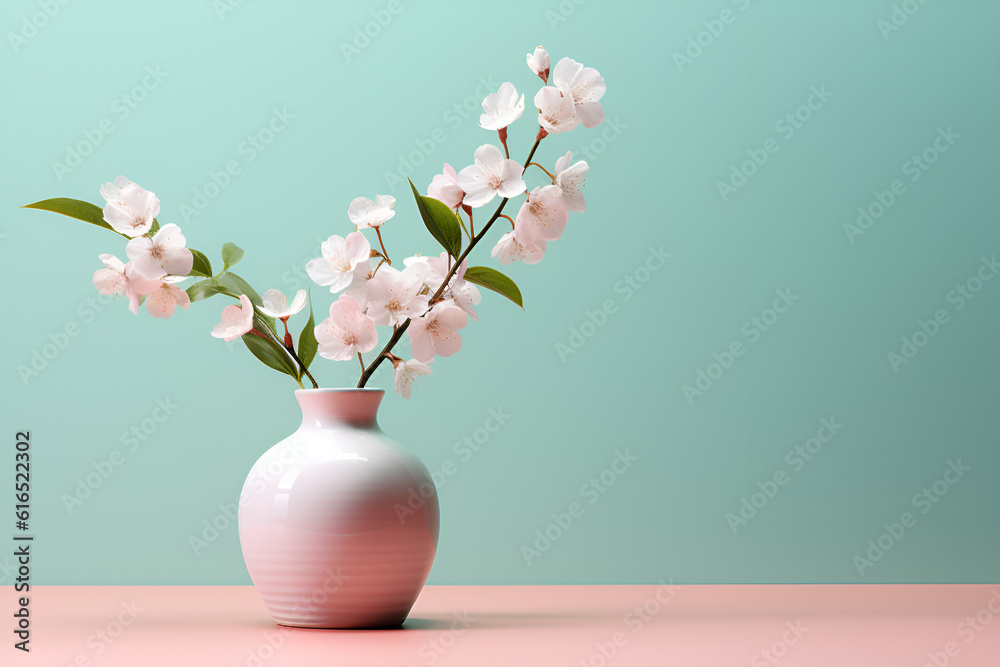 flowers in vase spring colors