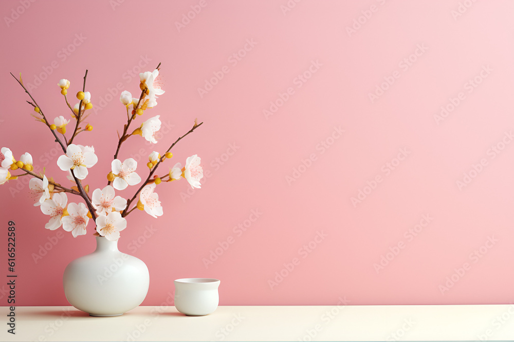 pink flowers in vase spring colors