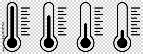 Temperature symbol set. Vector illustration isolated on transparent background