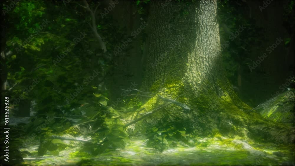 Beautiful Bright Green moss grown up cover the rough stones Beautiful Bright Green moss grown up cover the rough stones
