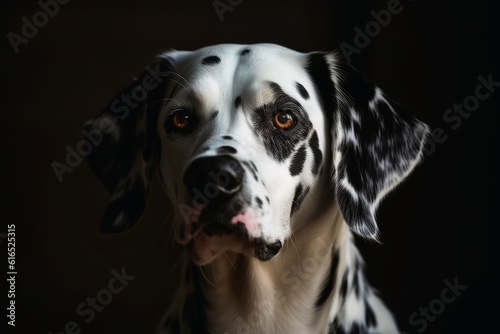 Portrait of a cute dalmatiner dog created with generative AI technology