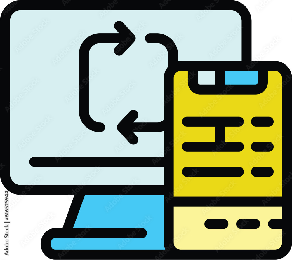 System backup icon. Outline System backup vector icon for web design isolated on white background color flat System backup icon. Outline System backup vector icon for web design isolated on white background color flat