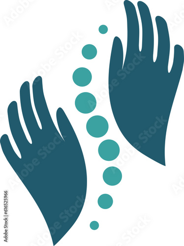 Hands and spine orthopedic clinic logo element