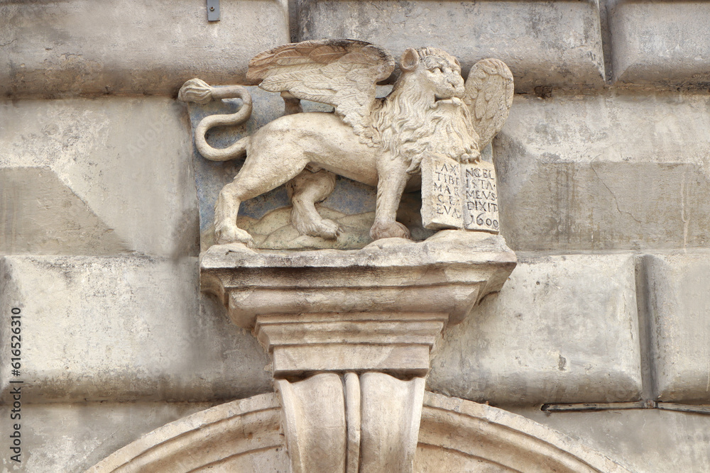 Rich decoration of Venetian stone house at Market Square in Lviv, Ukraine Rich decoration of Venetian stone house at Market Square in Lviv, Ukraine