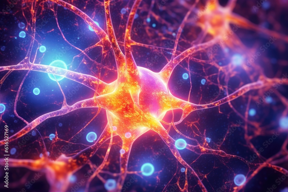 Microscopic photo of a human neuron connections