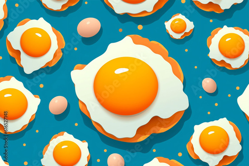 yellow texture pattern breakfast healthy background egg food white copy easter space. Generative AI.
