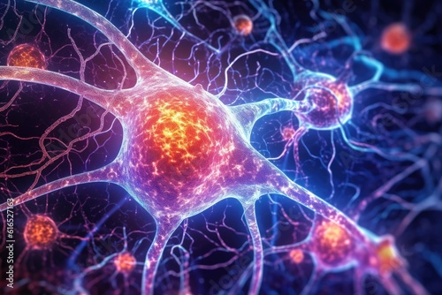 Microscopic photo of a human neuron connections