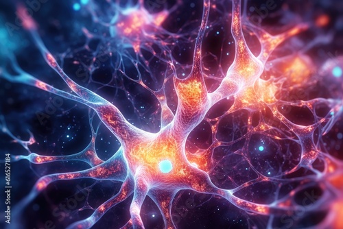 Microscopic photo of a human neuron connections 