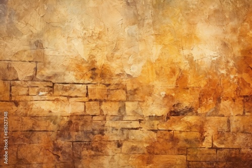 old stone wall background with a brown color and beige paint