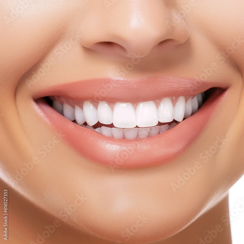 perfect white smile  dentist examine woman teeth