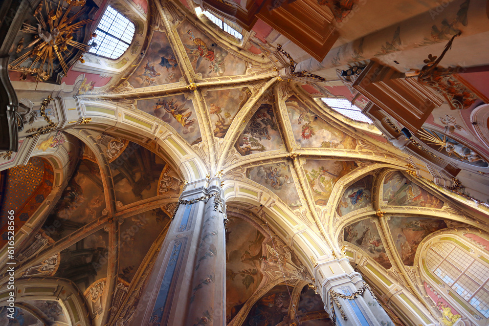 Interior of Archcathedral Basilica of the Assumption of the Blessed Virgin Mary (or the Latin Cathedral) in Lviv, Ukraine