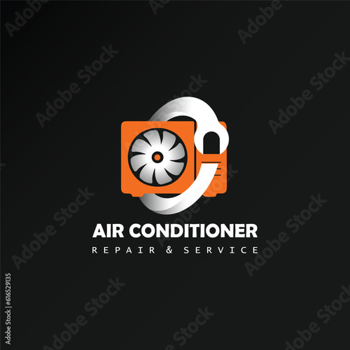 air conditioner repair and service logo vector icon illustration,eps10