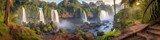 Amazing waterfalls, panoramic view - Generative AI