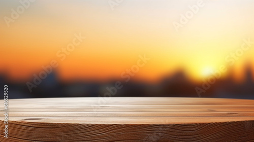 table with sunset HD 8K wallpaper Stock Photographic Image