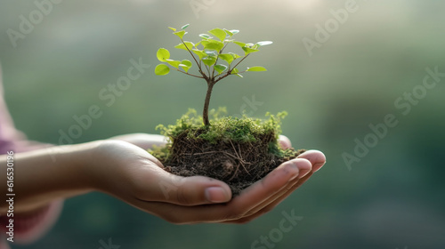 plant in hands HD 8K wallpaper Stock Photographic Image