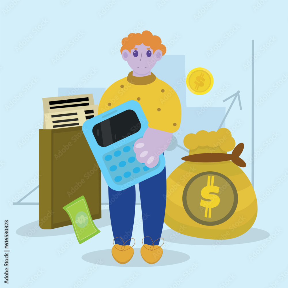 Naklejka premium Accountant character