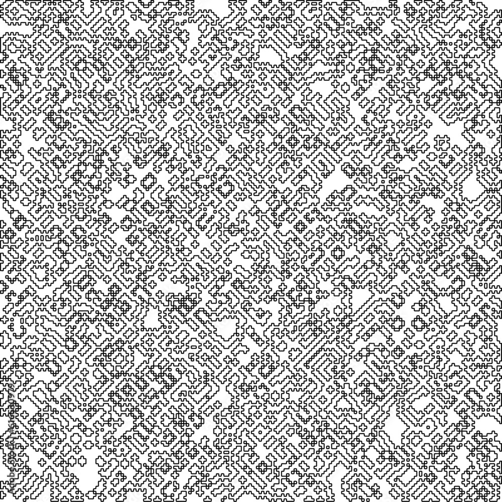 Fototapeta premium Modern stylish abstract texture. Geometric shapes from striped elements. Black and white pattern.